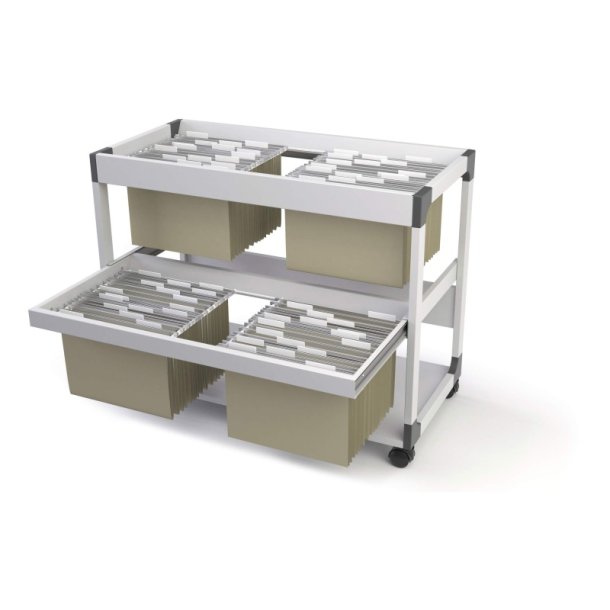 Durable hngemappevogn gr - til 200 Mapper - ridsefast stl