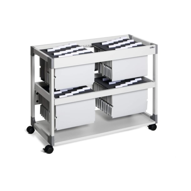 Durable hngemappevogn gr - til 200 Mapper - ridsefast stl