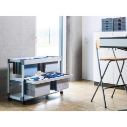 Durable hngemappevogn gr - til 200 Mapper - ridsefast stl