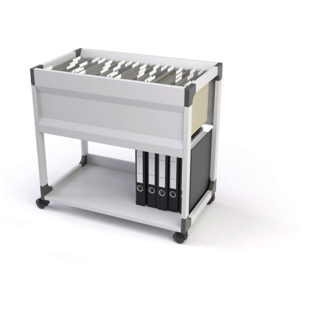 Durable hngemappevogn gr - til 90 Mapper - ridsefast stl