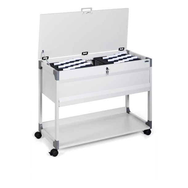 Durable hngemappevogn gr - til 100 Mapper - lseligt lg