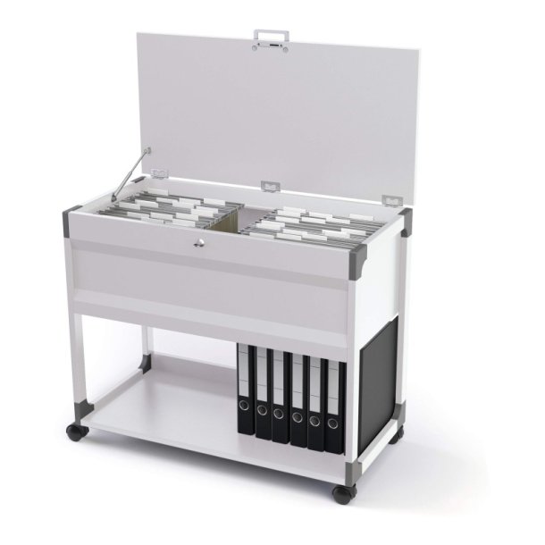 Durable hngemappevogn gr - til 100 Mapper - lseligt lg