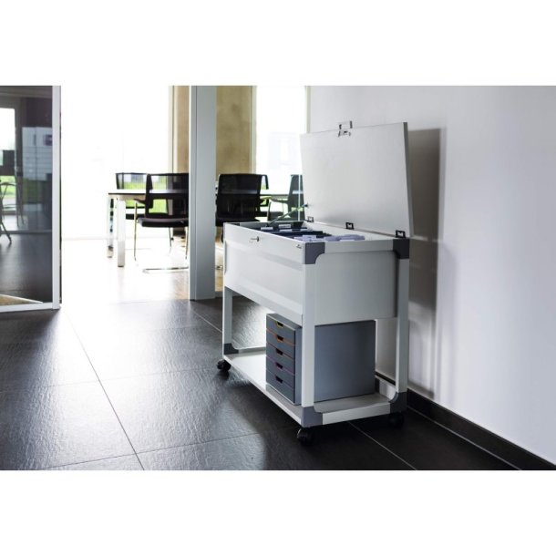 Durable hngemappevogn gr - til 100 Mapper - lseligt lg