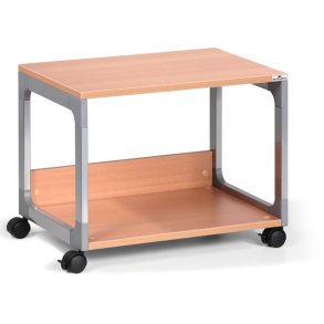 Durable hyldevogn System 48 - lav b�g med 2 hylder og bremse