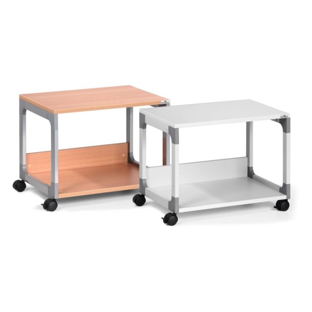 Durable hyldevogn System 48 - lav gr med 2 hylder og bremse