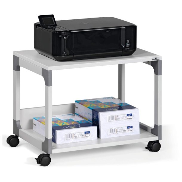 Durable hyldevogn System 48 - lav gr med 2 hylder og bremse