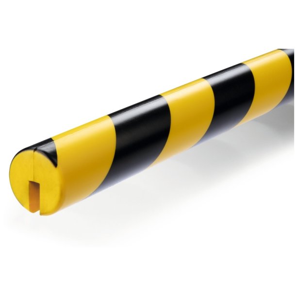 Durable kantbeskytter 1 meter - selvklbende - rund - sort-gul