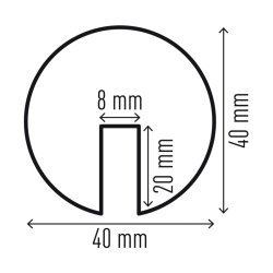 Durable kantbeskytter 1 meter - selvklbende - rund - sort-gul