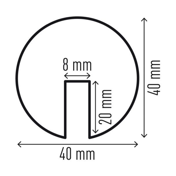 Durable kantbeskytter 1 meter - selvklbende - rund - sort-gul