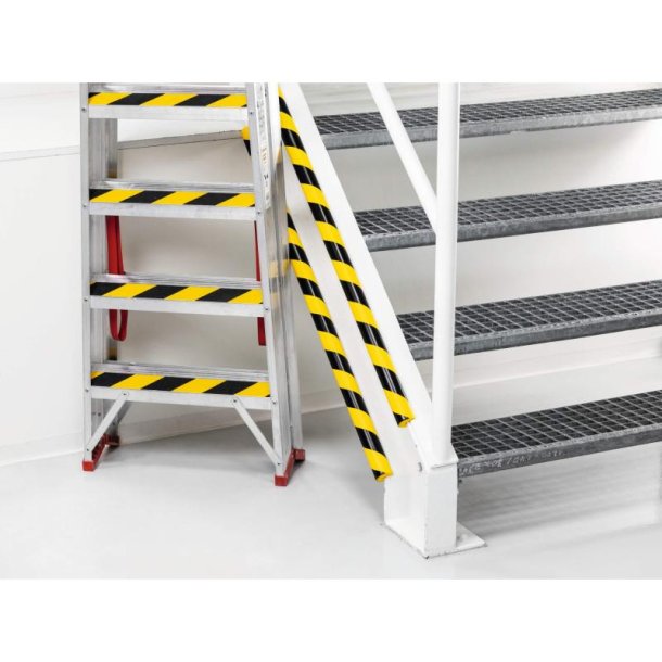 Durable kantbeskytter 1 meter - selvklbende - rund - sort-gul