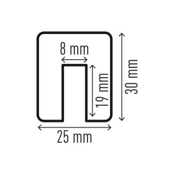 Durable kantbeskytter 1 meter - selvklbende - 25x30mm - sort-gul
