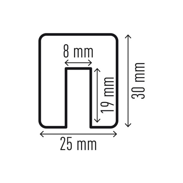 Durable kantbeskytter 1 meter - selvklbende - 25x30mm - sort-gul