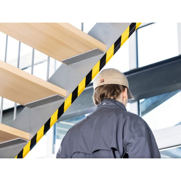 Durable kantbeskytter 1 meter - selvklbende - 25x30mm - sort-gul