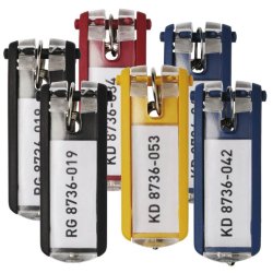 Durable Key Clip - 6 stk. assorteret farver ngleringe