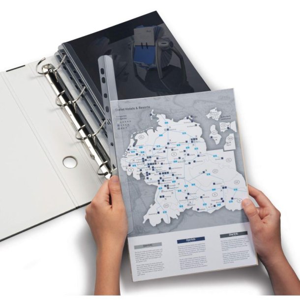 Durable Klemryg A4 transparent multihullet - til 30 Ark - 50 stk.