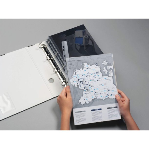 Durable Klemryg A4 transparent multihullet - til 60 Ark - 50 stk.