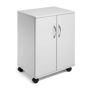 Durable Kontorskab p hjul - med 2 faste lger - gr