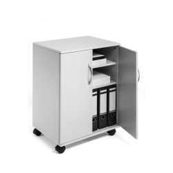 Durable Kontorskab p hjul - med 2 faste lger - gr