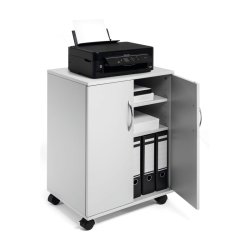 Durable Kontorskab p hjul - med 2 faste lger - gr