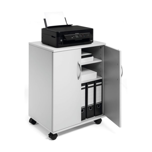 Durable Kontorskab p hjul - med 2 faste lger - gr