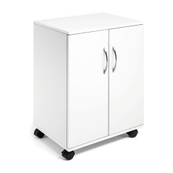 Durable Kontorskab p hjul - med 2 faste lger - hvid