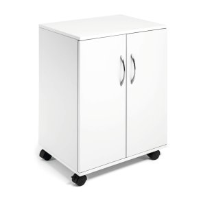 Durable Kontorskab p hjul - med 2 faste lger - hvid