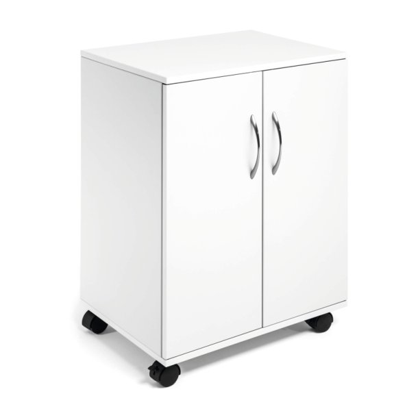 Durable Kontorskab p hjul - med 2 faste lger - hvid