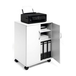 Durable Kontorskab p hjul - med 2 faste lger - hvid