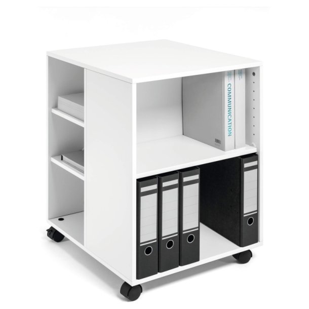 Durable Kontorskab p hjul - bent p 3 sider - hvid