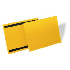 Durable lagerlommer A4 plast - magnetisk - liggende - 50 gul