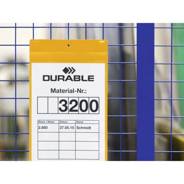 Durable lagerlommer A4 plast flap - magnetisk - liggende - 10 gul