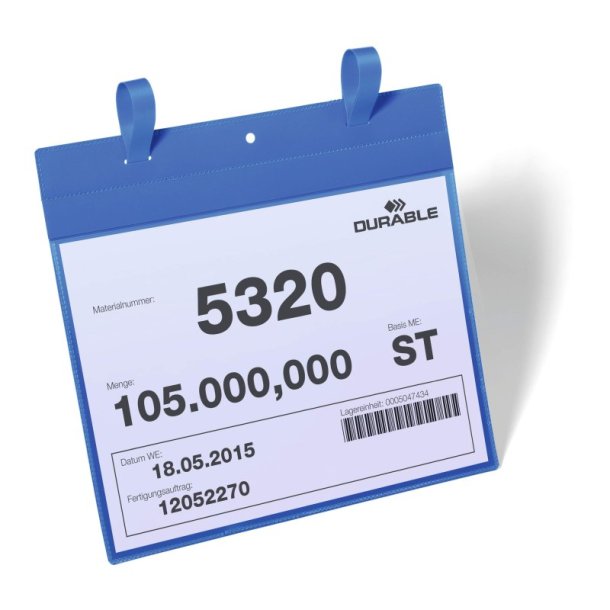 Durable lagerlommer A4 plast - flap - strop - liggende - 50 bl