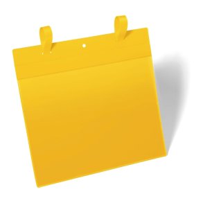 Durable lagerlommer A4 plast - flap - strop - liggende - 50 gule