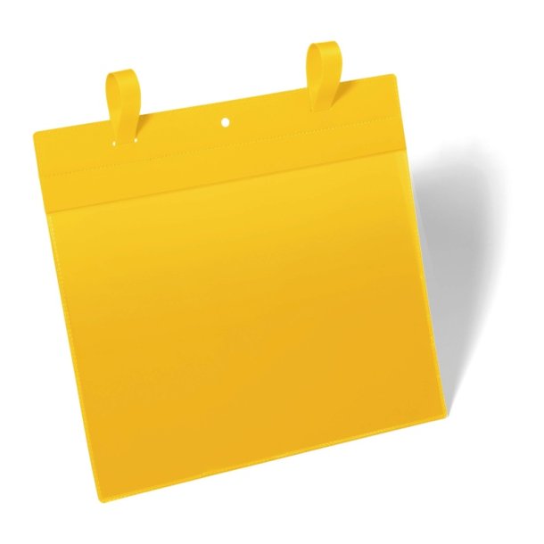 Durable lagerlommer A4 plast - flap - strop - liggende - 50 gule