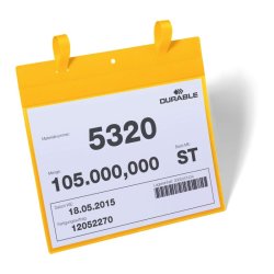 Durable lagerlommer A4 plast - flap - strop - liggende - 50 gule