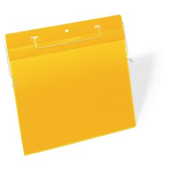 Durable lagerlommer A4 plast - flap - wire - liggende - 50 gule