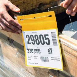 Durable lagerlommer A4 plast - flap - wire - liggende - 50 gule