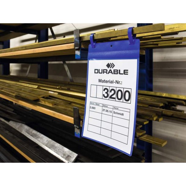 Durable lagerlommer A4 plast - flap - strop - stende - 50 bl