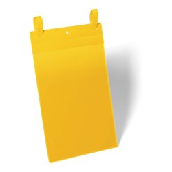 Durable lagerlommer A4 plast - flap - strop - stende - 50 gule