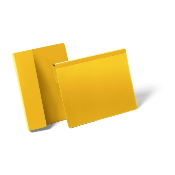 Durable lagerlommer A5 plast - Fals - liggende - 50 gule
