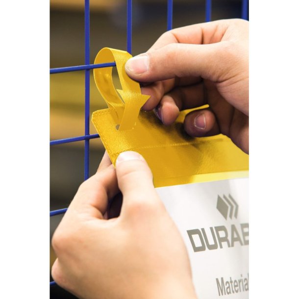 Durable lagerlommer A5 plast - flap - strop - liggende - 50 gule