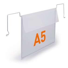 Durable lagerlommer A5 plast - flap - wire - liggende - 50 klare