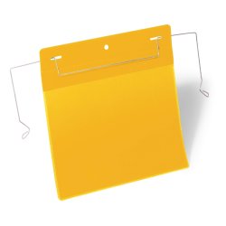 Durable lagerlommer A5 plast - flap - wire - liggende - 50 gule