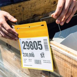 Durable lagerlommer A5 plast - flap - wire - liggende - 50 gule