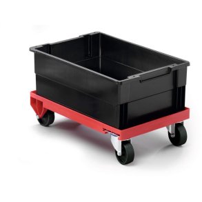 Durable kassevogn plast 250 kg - til 600x400mm kasser - r�d