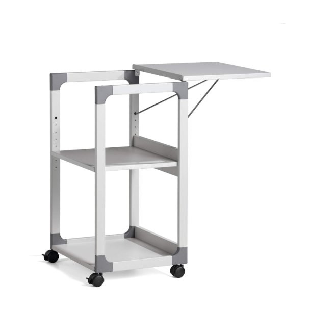 Durable overhead projektorvogn - 2 justerbare hylder - Hvid