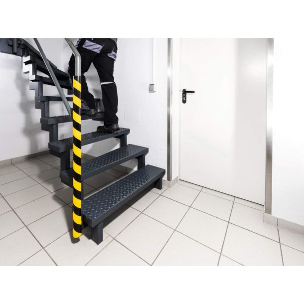 Durable rrbeskytter 1 meter - selvklbende - rund - sort-gul