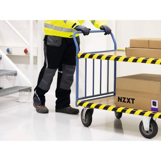 Durable rrbeskytter 1 meter - selvklbende - rund - sort-gul