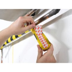 Durable rrbeskytter 1 meter - selvklbende - rund - sort-gul