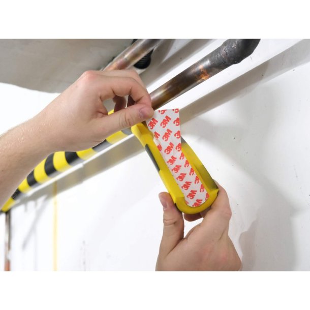 Durable rrbeskytter 1 meter - selvklbende - rund - sort-gul